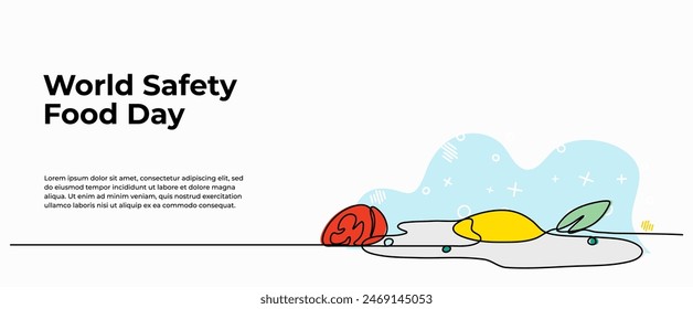 Continuous one line design of nutritional safety of protein.Minimalist style vector illustration on white background.