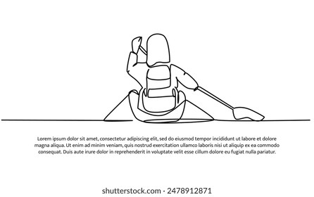 Continuous one line design of rowing boat.Minimalist style vector illustration on white background.