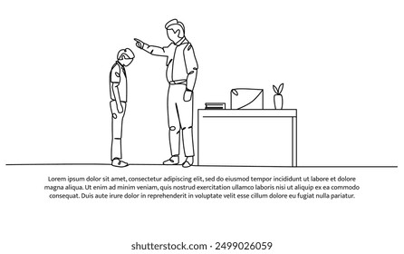 El diseño continuo de una línea de un profesor está asesorando a los estudiantes. Ilustración vectorial de estilo minimalista sobre fondo blanco.