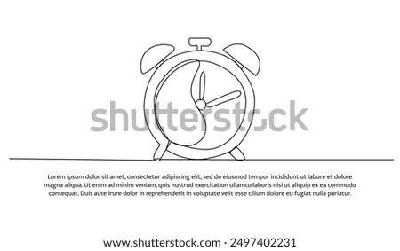 Continuous one line design of time discipline. Minimalist style vector illustration on white background.