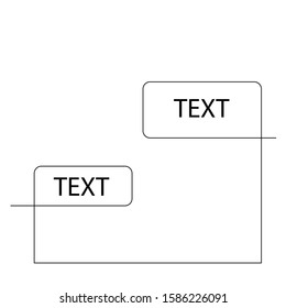 Continuous one line dialog box, chat with copyspace. Vector stock illustration.