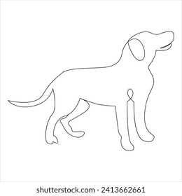 Diseño de ilustración de vector de línea de dibujo continuo de un perro de línea