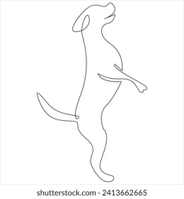 Diseño de ilustración de vector de línea de dibujo continuo de un perro de línea