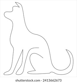 Diseño de ilustración de vector de línea de dibujo continuo de un perro de línea