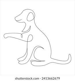 Diseño de ilustración de vector de línea de dibujo continuo de un perro de línea