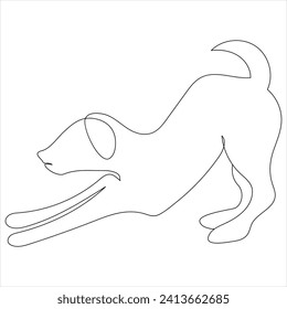 Diseño de ilustración de vector de línea de dibujo continuo de un perro de línea
