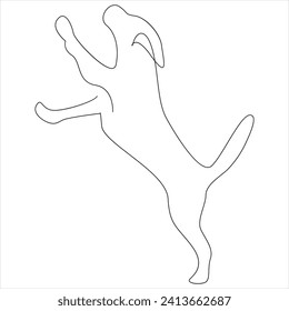 Continuous one line dog drawing out line vector illustration design