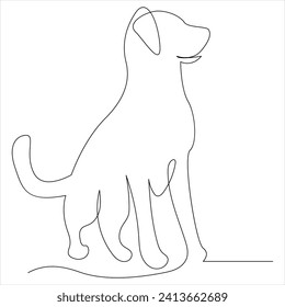 Diseño de ilustración de vector de línea de dibujo continuo de un perro de línea