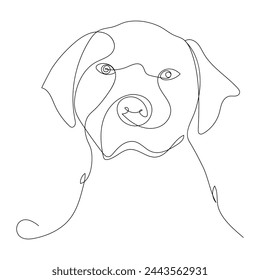 Diseño de ilustración vectorial de línea de dibujo de perro de línea continua