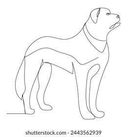 Diseño de ilustración vectorial de línea de dibujo de perro de línea continua