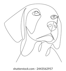 Diseño de ilustración vectorial de línea de dibujo de perro de línea continua