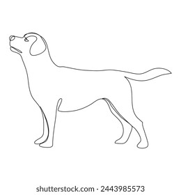 Diseño de ilustración vectorial de línea de dibujo de perro de línea continua