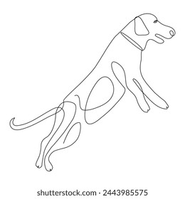 Diseño de ilustración vectorial de línea de dibujo de perro de línea continua