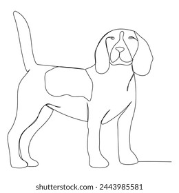 Kontinuierliche Ein-Linien-Hund, der die Vektorillustration der Linie auszieht