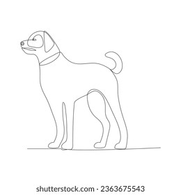 Dibujo de arte vectorial de contorno de perro de una línea continua 