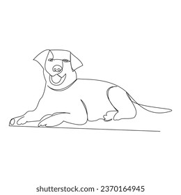 Dibujo continuo de arte vectorial de contorno de mascota de un perro de una línea