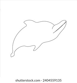 Continuous one line dolphin drawing art design
