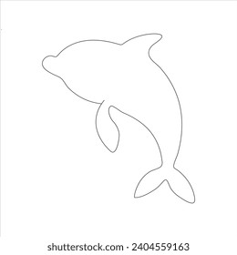 Continuous one line dolphin drawing art design
