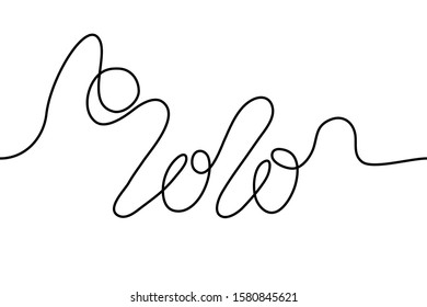 Continuous one line drawing 2020. Linear vector simple drawing imitation pencil depicting the year of the rat. Smooth wavy lines.  Anniversary date, can be used for animation. 