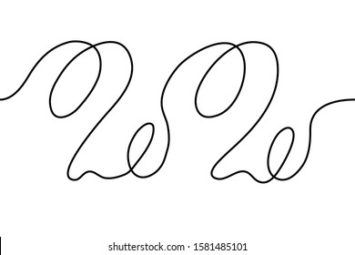 Continuous one line drawing 2020. Linear vector simple drawing depicting the year of the rat. Anniversary date, can be used for animation.