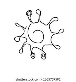 Dibujo continuo de una línea Concepto de ilustración vectorial del modelo de cepa de virus abstracto