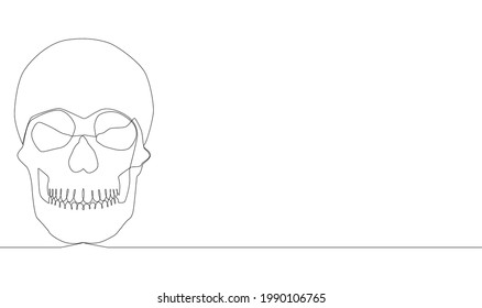 Continuous one line drawing. Abstract human skull. illustration