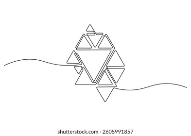 Continuous one line drawing of Abstract triangle. Single line drawing illustration of Triangle Wall Frame. Picture Frame concept vector art. Doodle line illustration.