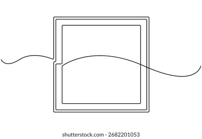 Continuous one line drawing of abstract wall frame.