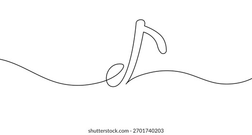 Kontinuierliche einzeilige Zeichnung von abstrakter Musik Noten Hintergrund. Minimalistische lineare Vektorgrafik von Melodie und Rhythmus. Perfekt für Musikdesign, Poster, Animationen und kreative Projekte.