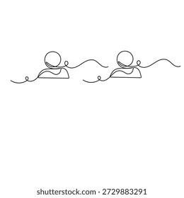 Kontinuierliche einzeilige Zeichnung der abstrakten Person Benutzer Symbol Vektorgrafik 