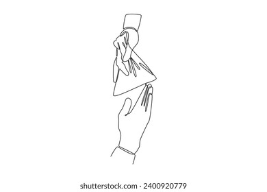 Continuous one line drawing The Act of Giving concept. Doodle vector illustration.