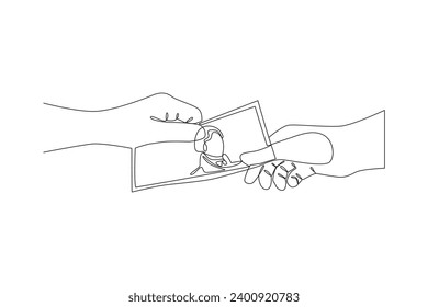 Dibujo continuo de una línea El concepto de la Ley de la Donación. Ilustración del vector Doodle.