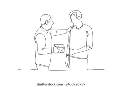 Dibujo continuo de una línea El concepto de la Ley de la Donación. Ilustración del vector Doodle.