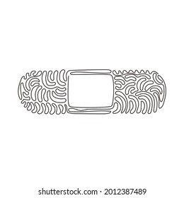 Continuous one line drawing adhesive bandage elastic medical plasters. Illustration of medical plaster, elastic bandage patch. Swirl curl style. Single line draw design vector graphic illustration