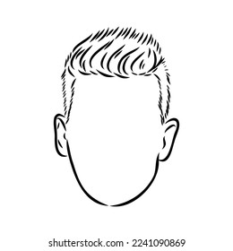 Continuous one line drawing of adult man portrait with beard and mustache. Fashionable men's style vector illustration. Sad guy in profile hand drawn contour sketch clip art.