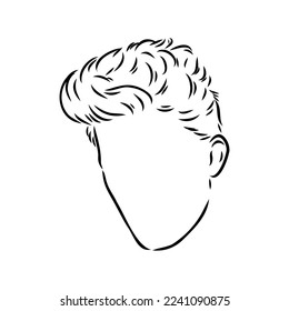 Continuous one line drawing of adult man portrait with beard and mustache. Fashionable men's style vector illustration. Sad guy in profile hand drawn contour sketch clip art.