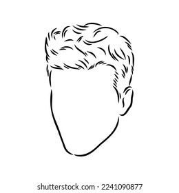Continuous one line drawing of adult man portrait with beard and mustache. Fashionable men's style vector illustration. Sad guy in profile hand drawn contour sketch clip art.