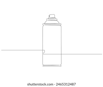 Continuous one line drawing of aerosol sprayer paint. One line drawing illustration of spray can. Paint for graffiti concept continuous line art. Editable outline.
