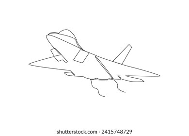Continuous one line drawing Air transportation concept. Doodle vector illustration.