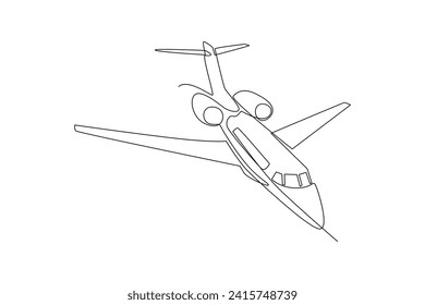 Continuous one line drawing Air transportation concept. Doodle vector illustration.