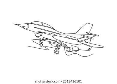 Concepto de plano de aire de dibujo continuo de una línea. Ilustración vectorial Doodle.	