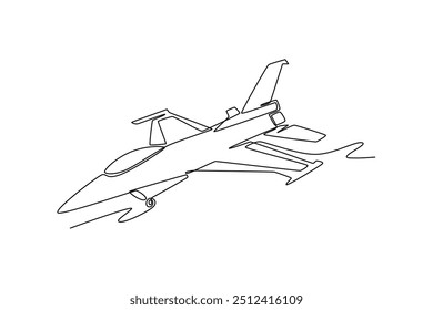 Concepto de plano de aire de dibujo continuo de una línea. Ilustración vectorial Doodle.	