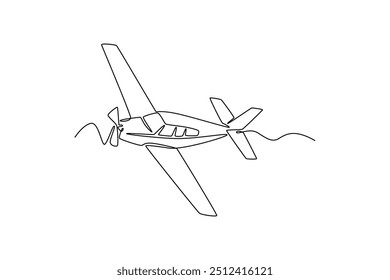 Concepto de plano de aire de dibujo continuo de una línea. Ilustración vectorial Doodle.	