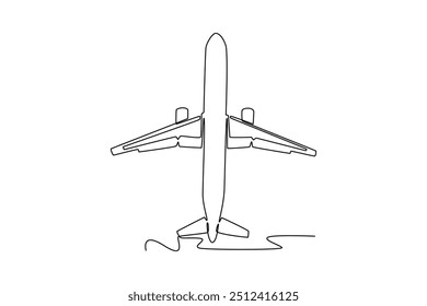 Concepto de plano de aire de dibujo continuo de una línea. Ilustración vectorial Doodle.	