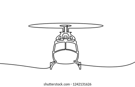 Continuous one line drawing. airplanes on the clouds. Black and white background vector illustration.
