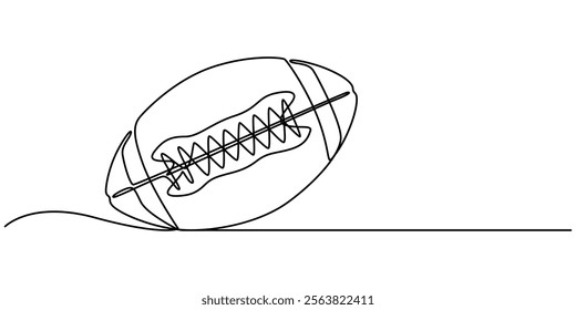 Continuous one Line Drawing of American Football Icon. Hand Drawn Symbol Vector Illustration, Football continuous one line art drawing of concept doodle style outline vector illustration, pro vector.