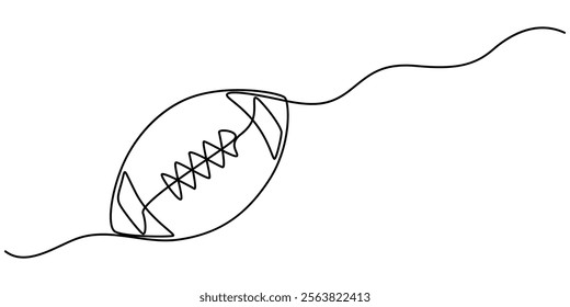 Continuous one Line Drawing of American Football Icon. Hand Drawn Symbol Vector Illustration, Football continuous one line art drawing of concept doodle style outline vector illustration, pro vector.