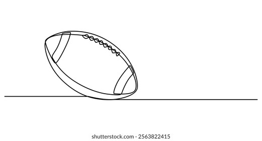 Continuous one Line Drawing of American Football Icon. Hand Drawn Symbol Vector Illustration, Football continuous one line art drawing of concept doodle style outline vector illustration, pro vector.