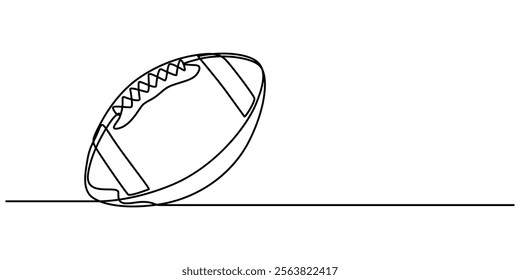 Continuous one Line Drawing of American Football Icon. Hand Drawn Symbol Vector Illustration, Football continuous one line art drawing of concept doodle style outline vector illustration, pro vector.