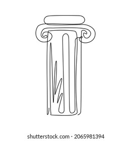 Continuous one line drawing ancient roman   historical classic decorations gothic columns   friezes in ancient venetian style  Classic pillar  Single line draw design vector graphic illustration
